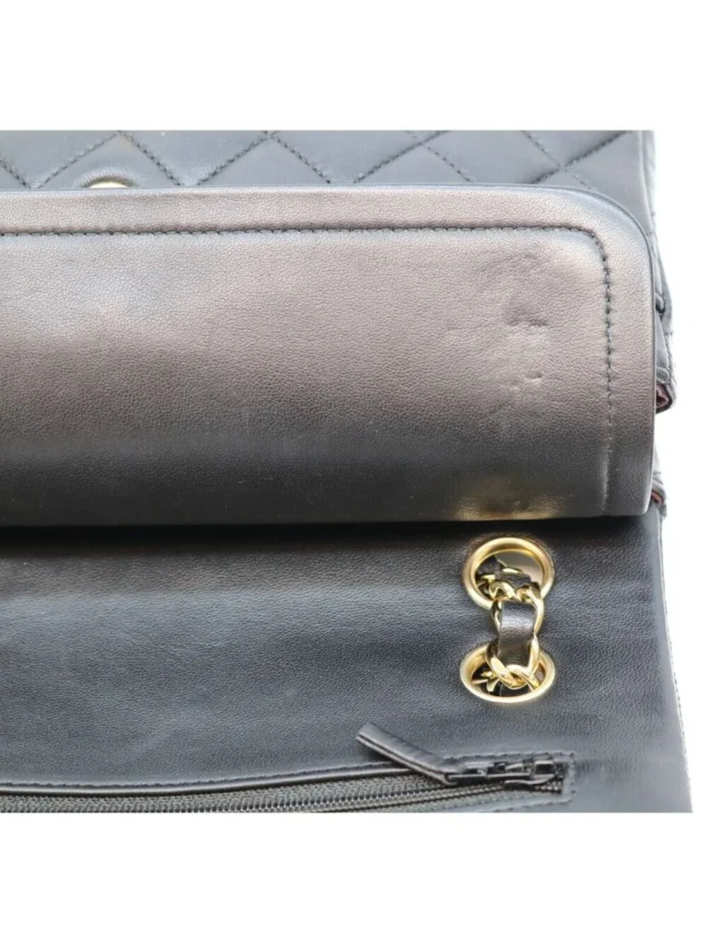Chanel Black Lambskin Quilted 23 Shoulder Bag